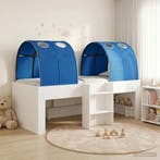 vidaXL Bed met Tunnel 4 pcs Wit en Blauw Bewerkt hout, Huis en Inrichting, Slaapkamer | Bedden, Verzenden, Nieuw, Wit, Hout