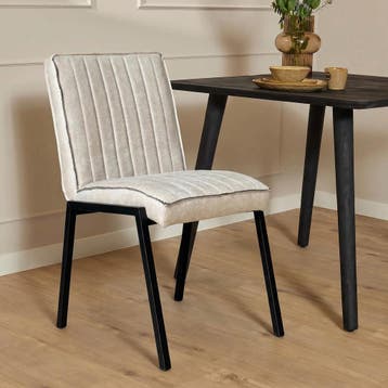 Industriële eetkamerstoel Tivoli, beige eco-leer (set van 2), Ophalen of Verzenden, Nieuw