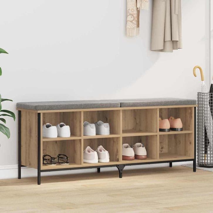 vidaXL Schoenenkast met plank Artisan Eiken 131 x 35 x 50 cm, Huis en Inrichting, Kasten | Schoenenrekken, Nieuw, Verzenden
