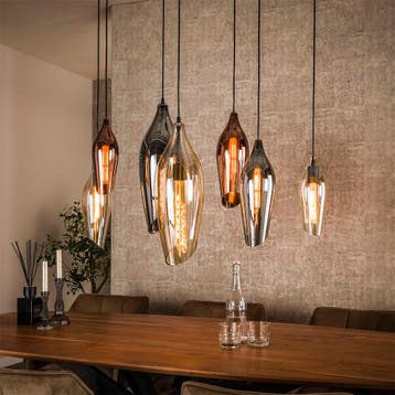 *WOONWINKEL* Eettafel Lamp Druppel Gekleurd Glas, Huis en Inrichting, Lampen | Hanglampen, Verzenden, Nieuw