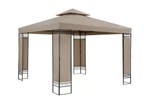 Paviljoen Lorca Taupe 3x3m UV-bescherming 50+ (Partytenten), Tuin en Terras, Verzenden, Nieuw, 2 meter of meer, Partytent