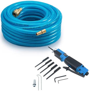 Persluchtslang Haspel + Carosseriezaag Blauw Zwart 20M, Verzenden, Nieuw