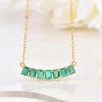 Zonder minimumprijs - Halsketting Zilver - Emerald -, Nieuw