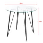 [en.casa] Glazen tafel Huittinen rond 72x80 cm zwart en tran, Verzenden, Nieuw