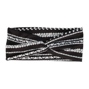 Haarband Twist 9cm – Bloemenprint Ibiza Streep – Jersey Stof, Nieuw