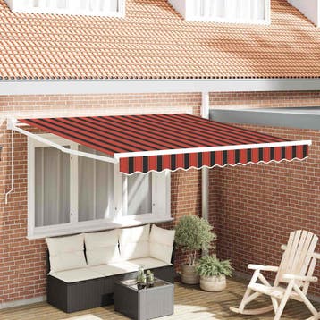 vidaXL Uitschuifbare luifel Oranje en Bruin 350 x 250 x 165, Tuin en Terras, Verzenden, Nieuw
