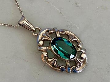 Zonder minimumprijs - Ketting met hanger Zilver Spinel
