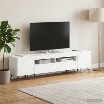 vidaXL 5-delige LED TV-kast Hoogglans Wit Bewerkt hout, Minder dan 50 cm, Verzenden, Nieuw, Minder dan 100 cm