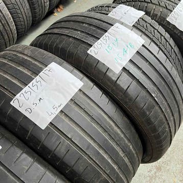 2 x Dunlop 225-55-17 Zomerbanden 4,5mm, Gebruikt, 17 inch, Ophalen of Verzenden, Band(en)