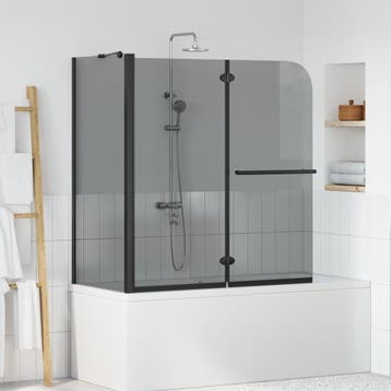 vidaXL Bi-Vouw Douche Omheining Donker Transparant 120 x 67, Verzenden, Nieuw
