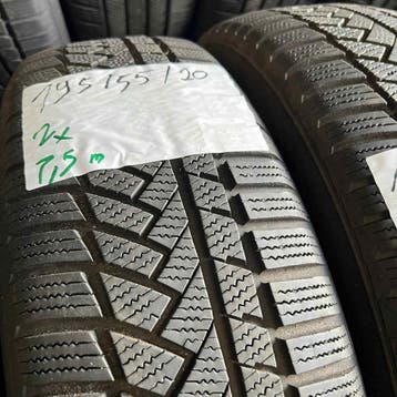 2 x Continental Winter TS850P 195-55-20 Winterbanden 7,5mm, Gebruikt, Band(en), Personenwagen, 195 mm