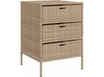 vidaXL - Tuinkast - 3 lades - 55x59x80 cm - beige, Huis en Inrichting, Verzenden, Zo goed als nieuw