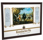 Krombacher Pils - Spiegel - Glas, Hout - Quadro Reclamesbord