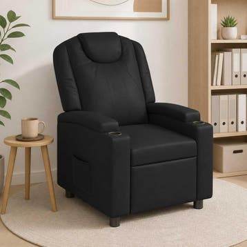 vidaXL Ligstoel Zwart 75 x 95 x 106 cm Stof, Verzenden, Nieuw