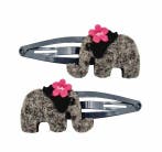 Haarspeld Klikklak 4cm - Olifant - Vilt - Grijs - Set van 2, Nieuw