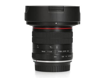 Meike EF-S 8mm f/3.5 - Groothoeklens - 1 jaar garantie, Ophalen of Verzenden, Zo goed als nieuw