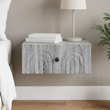 vidaXL Wandbeugel Bedkast Grijs sonoma 49 x 34,5 x 20 cm, Minder dan 45 cm, Verzenden, Nieuw, Minder dan 55 cm