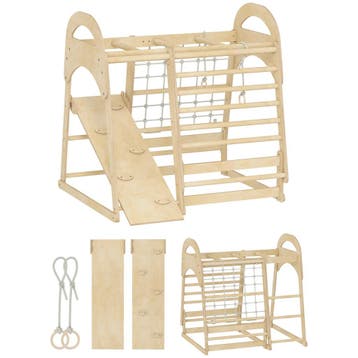 TRUUSK Indoor Klimrek 6-in-1 - Glijbaan - Klimstangen - Klim, Verzenden, Nieuw
