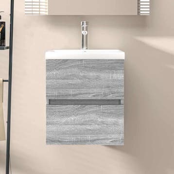 vidaXL Wastafelkast 41x38,5x45 cm bewerkt hout grijs sonoma, Huis en Inrichting, Verzenden, Nieuw, Wastafelkast, Minder dan 100 cm