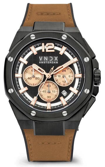 VNDX Wise Man Silicon Bruin LB11899-17 horloge, Overige merken, Staal, Verzenden, Polshorloge