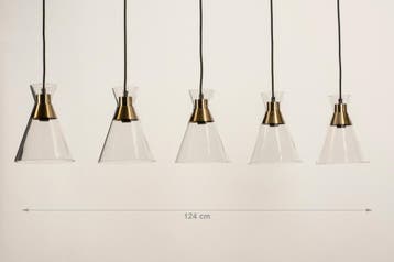 Rietveld Hanglampen - Brons, Transparant - Glas, Metaal, Verzenden, Nieuw