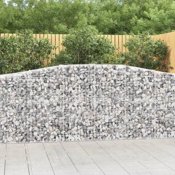 vidaXL Schanskorven 2 st gewelfd 400x50x100/120 cm ijzer, 100 cm of meer, Verzenden, Nieuw, Metaal