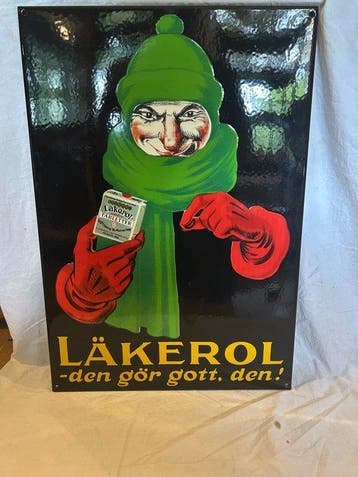 Emaille bord - Lakerol - Emaille bord - Emaille, Antiek en Kunst