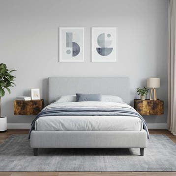 vidaXL Wandbeugel Bedkast 2 st Gerookt eiken 49 x 34,5 x 24, Minder dan 45 cm, Verzenden, Nieuw, Minder dan 55 cm