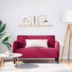 vidaXL Loveseat bank 109 cm fluweel wijnrood, Verzenden, Nieuw, Stof