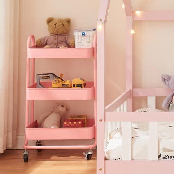 Keukentrolley Pyhäntä met 3 manden 78,5x46x35 cm roze [en.ca, Verzenden