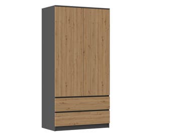 kledingkasten antraciet met eiken kleur (Slaapkamer), Verzenden, Nieuw, 50 tot 100 cm, 150 tot 200 cm