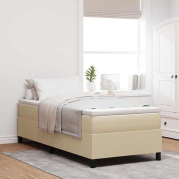 vidaXL Platform bedframe Grijs groen 80 x 200 cm Katoen Stof, Eenpersoons, Verzenden, Nieuw, Stof