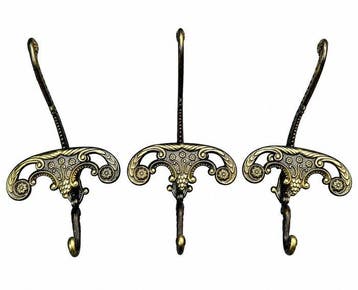 Set kapstokhaken (3) - Verguld messing - Barok, Antiek en Kunst