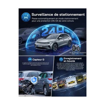 WOLFANG 2,5 K dashcam auto, 1440p wifi, autocamera met ap..., Verzenden, Nieuw