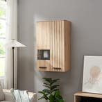 Hangkast Noppen wandkast 98x60x35 cm eikenkleurig [en.casa], Verzenden, Nieuw
