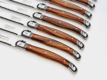 Laguiole - 12x Steak Knives - Brown - style de -