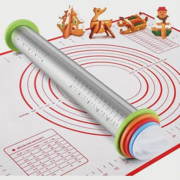 Verstelbare Deegroller RVS met Maatstrepen - Perfect Deeg, M, Witgoed en Apparatuur, Stoomapparaten, Verzenden, Nieuw
