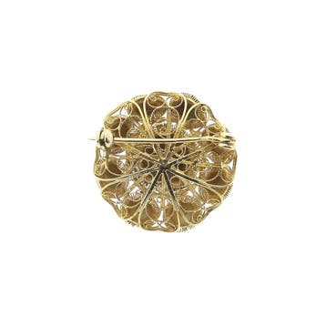 Vintage gouden broche van Zeeuwse knopen., Ophalen of Verzenden, Gebruikt, Goud, Goud