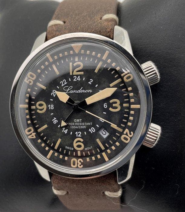 Landeron Compresor GMT Vintage - Heren - 2020+, Sieraden, Tassen en Uiterlijk, Horloges | Heren