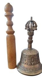 Tibetaanse boeddhistische rituele bel (Ghanta) – Brons –, Antiek en Kunst