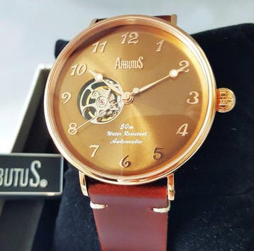 Arbutus - Automatic - Gold - Open Heart - Sapphire -, Nieuw