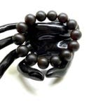 Armband met Baltisch amber kralen in zwart kers, 16 mm, 34,1