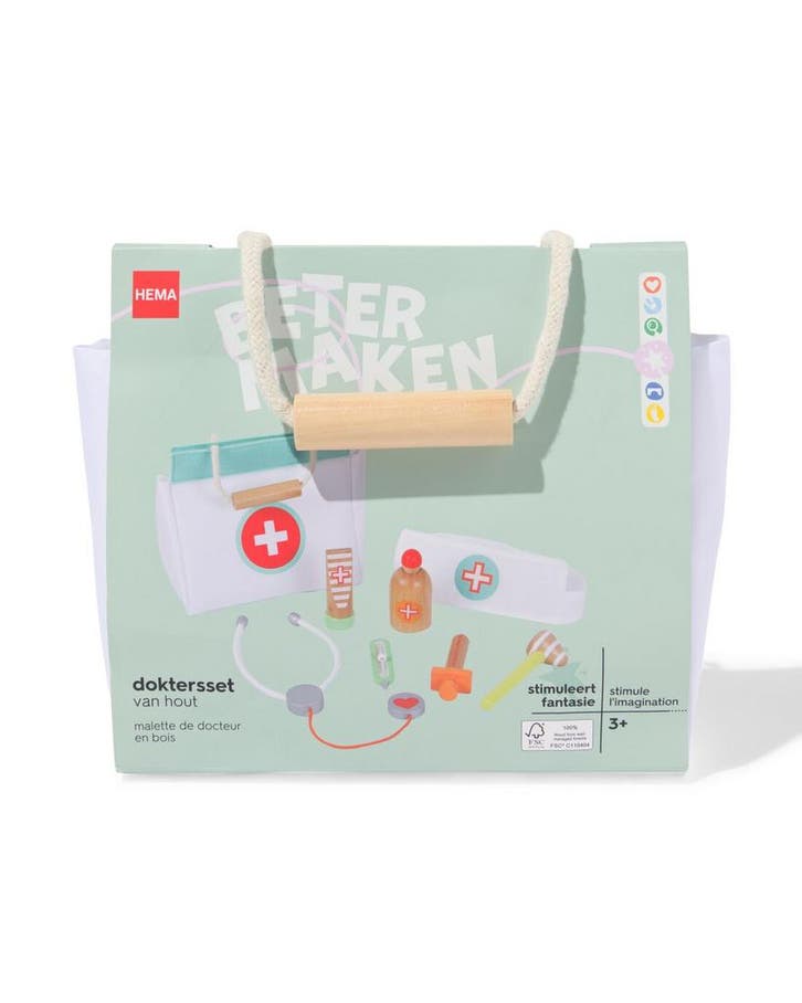 HEMA Dokterstas 21x19x12cm hout, Kinderen en Baby's, Carnavalskleding en Verkleedspullen, Nieuw, Verzenden