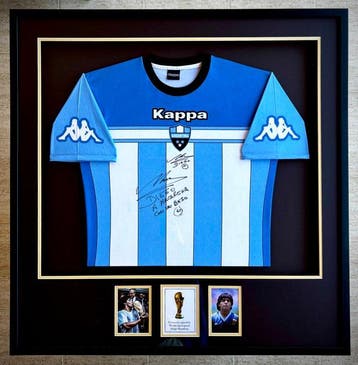 Argentina National Team Jersey – JSA LOA – Framed Display, Nieuw