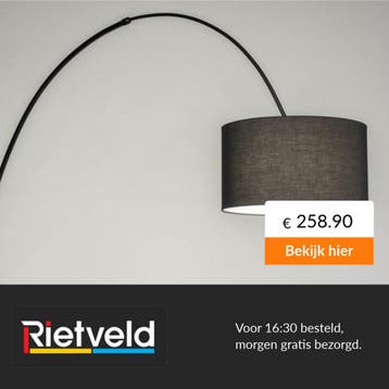 Rietveld-Vloerlampen-Zwart-Stof, Metaal, Verzenden, Nieuw