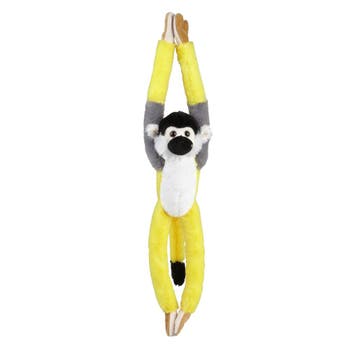 Ravensden aapje knuffel - pluche - 65 cm - geel/wit/grijs, Verzenden, Nieuw