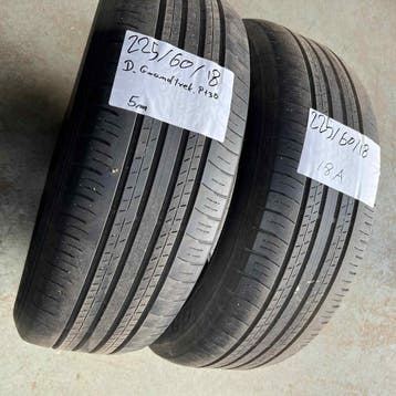 2 x Dunlop Grandtrek 225-60-18 18AZomerbanden 5mm, 18 inch, Gebruikt, Ophalen of Verzenden, Band(en)