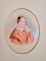 Josef Kriehuber (1801-1876) - Porträt einer Dame