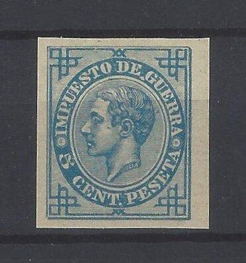 Spanje 1876 - Alfonso XII-kleurfout zonder tanden - Edifiil, Postzegels en Munten, Gestempeld