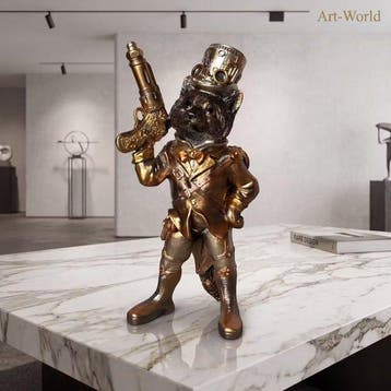 Beeld, “Steampunk” staande vos 27.5 cm - 27.5 cm - Hars, Antiek en Kunst